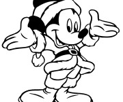 Coloriage et dessins gratuit Disney Noel Mickey Mouse à imprimer