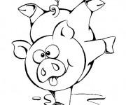 Coloriage et dessins gratuit Un Cochon sportif à imprimer