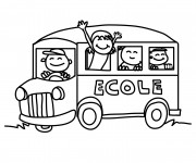 Coloriage Bus d'École sur route