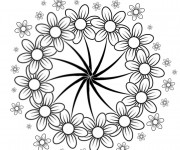 Coloriage et dessins gratuit Adulte fleurs à Cinq pétales à imprimer