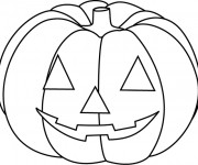 Coloriage et dessins gratuit Citrouille d'Halloween en couleur à imprimer