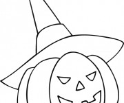 Coloriage et dessins gratuit Citrouille d'Halloween enfant à imprimer