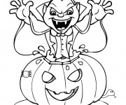 Coloriage Citrouille d'Halloween et Dracula