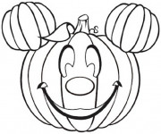 Coloriage Halloween Mickey en citrouille