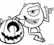Coloriage et dessins gratuit Disney Halloween Citrouille Monster inc à imprimer