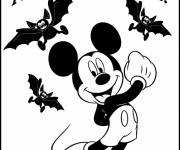 Coloriage et dessins gratuit Joyeuse Halloween de Mickey Disney à imprimer