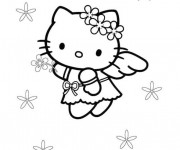 Coloriage et dessins gratuit Hello Kitty Ange qui vole à imprimer