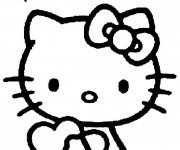 Coloriage et dessins gratuit Hello Kitty mignonne et aimable à imprimer