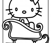 Coloriage Hello Kitty dans le Bain