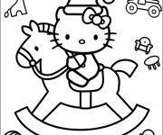 Coloriage et dessins gratuit Hello Kitty et Les Jouets de Noel à imprimer