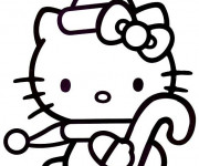 Coloriage Hello Kitty facile en noir