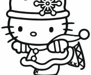 Coloriage et dessins gratuit Hello Kitty fait du patin à imprimer