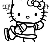 Coloriage Hello Kitty Skieuse