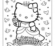 Coloriage Hello KittyPrincesse
