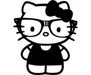 Coloriage Hello Kitty et son Maillot en noir
