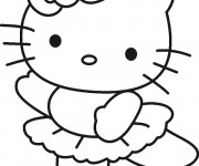 Coloriage Hello Kitty Danseuse simple