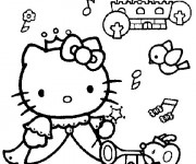 Coloriage Hello Kitty Princesse maternelle