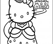 Coloriage Hello Kitty Princesse pour Enfant
