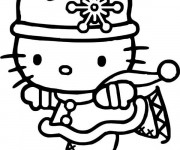 Coloriage Hello Kitty Princesse Skieuse