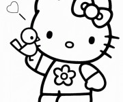 Coloriage Hello Kitty Princesse stylisé