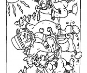 Coloriage et dessins gratuit Bonhomme de Neige dans La forêt à imprimer