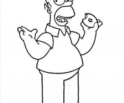 Coloriage et dessins gratuit Homer Simpson  comique à imprimer