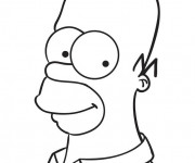 Coloriage et dessins gratuit Visage de Homer Simpson à imprimer