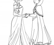 Coloriage et dessins gratuit Elsa et Anna Film La Reine des Neiges à imprimer