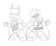 Coloriage et dessins gratuit Lego Batman en noir et blanc à imprimer
