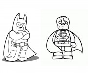 Coloriage Lego Batman et Super Man