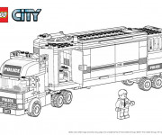Coloriage et dessins gratuit Lego City Camion de Police à imprimer
