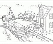Coloriage et dessins gratuit Lego City Gare de Train à imprimer