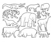 Coloriage et dessins gratuit Animaux sauvages d'Afrique à imprimer