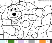 Coloriage Magique numération Le chien