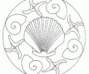 Coloriage et dessins gratuit Mandala Coquille magique à imprimer