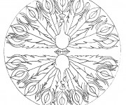 Coloriage Mandala Paon stylisé$