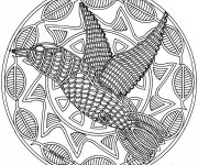 Coloriage et dessins gratuit Mandala Difficile Oiseau à imprimer