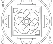 Coloriage et dessins gratuit Mandala stylisé En Ligne à imprimer