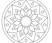 Coloriage Mandala Facile en noir et blanc