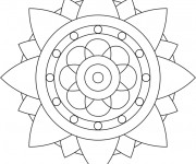 Coloriage et dessins gratuit Mandala Fleur stylisée à imprimer