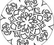 Coloriage et dessins gratuit Mandala fleuri Facile à imprimer