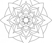 Coloriage et dessins gratuit Mandala Pétale de Fleur  Facile à imprimer