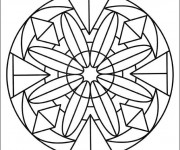 Coloriage et dessins gratuit Mandala Fleurs crystalisé à imprimer