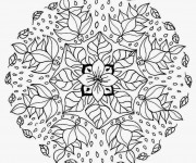 Coloriage et dessins gratuit Mandala Fleurs en Hiver à imprimer