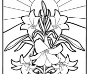 Coloriage et dessins gratuit Mandala Fleurs vectoriel à imprimer