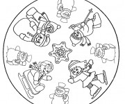 Coloriage et dessins gratuit Mandala Flocon pour enfant à imprimer