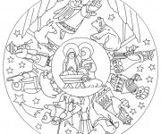 Coloriage et dessins gratuit Mandala Flocon Jésus à imprimer