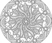 Coloriage et dessins gratuit Mandala Soleil difficile à imprimer