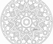 Coloriage Mandala Soleil difficile en ligne