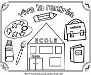 Coloriage et dessins gratuit Vive la Rentrée scolaire à imprimer